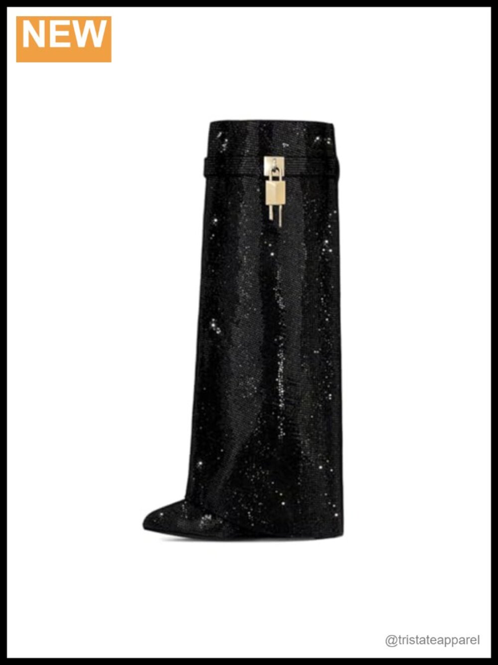 Fold Over Knee High Boots for Women, Pull-on Pointed Toe Wedge Heel with
